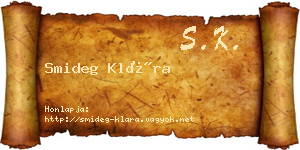 Smideg Klára névjegykártya