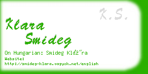 klara smideg business card